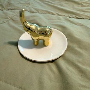 Gold Elephant Ring Holder by [Brand]